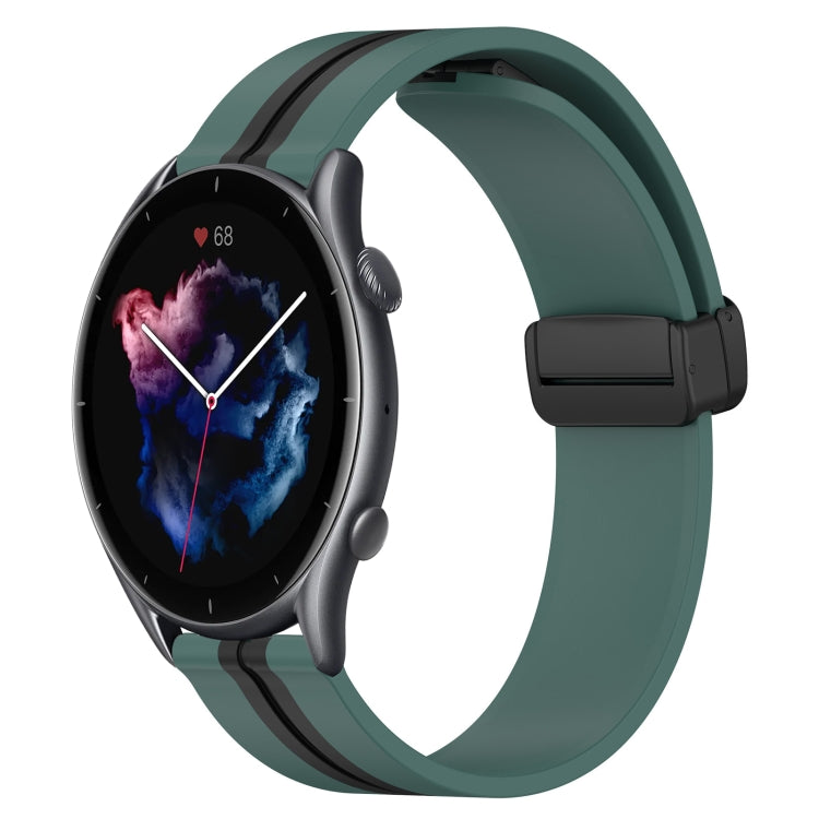 Bracelet de montre en silicone à fermoir magnétique pliant de 22 mm, For Amazfit GTR 4, For Amazfit GTR 3, For Amazfit GTR 3 Pro, For Amazfit GTR 2e, For Amazfit GTR 2, For Amazfit 3
