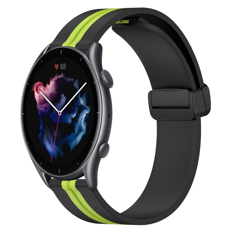 Bracelet de montre en silicone à fermoir magnétique pliant de 22 mm, For Amazfit GTR 4, For Amazfit GTR 3, For Amazfit GTR 3 Pro, For Amazfit GTR 2e, For Amazfit GTR 2, For Amazfit 3
