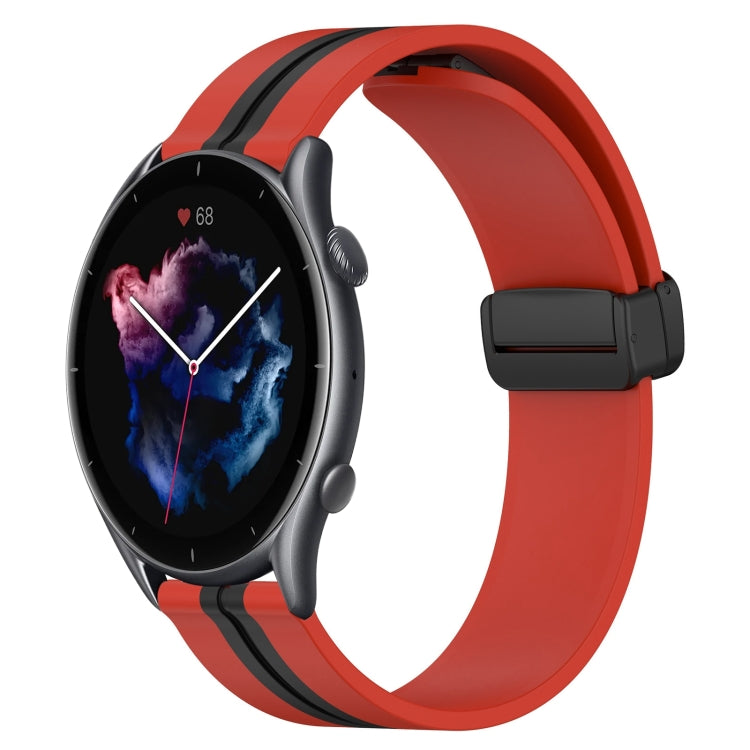 Bracelet de montre en silicone à fermoir magnétique pliant de 22 mm, For Amazfit GTR 4, For Amazfit GTR 3, For Amazfit GTR 3 Pro, For Amazfit GTR 2e, For Amazfit GTR 2, For Amazfit 3