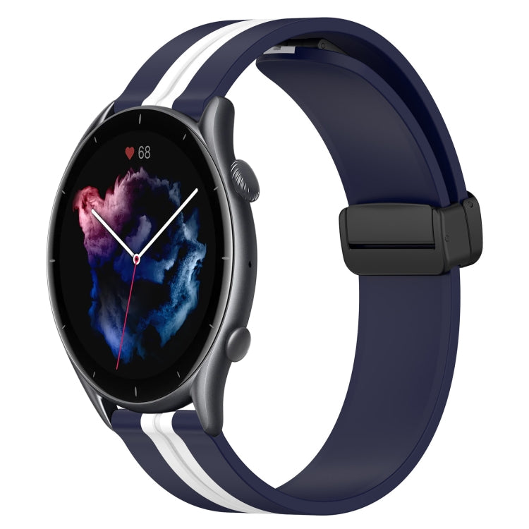 Bracelet de montre en silicone à fermoir magnétique pliant de 22 mm, For Amazfit GTR 4, For Amazfit GTR 3, For Amazfit GTR 3 Pro, For Amazfit GTR 2e, For Amazfit GTR 2, For Amazfit 3