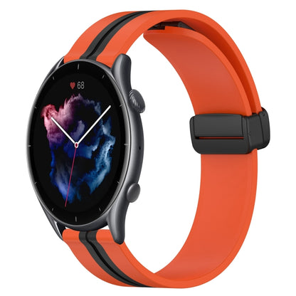 Bracelet de montre en silicone à fermoir magnétique pliant de 22 mm, For Amazfit GTR 4, For Amazfit GTR 3, For Amazfit GTR 3 Pro, For Amazfit GTR 2e, For Amazfit GTR 2, For Amazfit 3