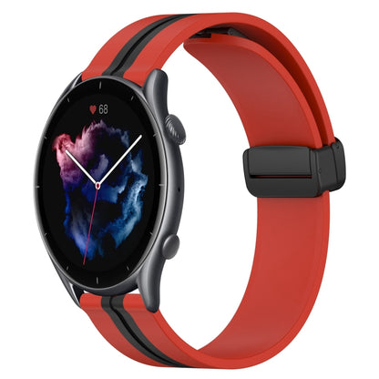 Bracelet de montre en silicone à fermoir magnétique pliant de 22 mm, For Amazfit GTR 4, For Amazfit GTR 3, For Amazfit GTR 3 Pro, For Amazfit GTR 2e, For Amazfit GTR 2, For Amazfit 3