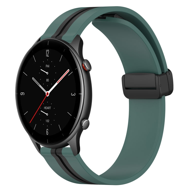 Bracelet de montre en silicone à fermoir magnétique pliant de 22 mm, For Amazfit GTR 4, For Amazfit GTR 3, For Amazfit GTR 3 Pro, For Amazfit GTR 2e, For Amazfit GTR 2, For Amazfit 3