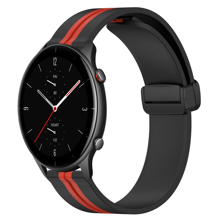 Bracelet de montre en silicone à fermoir magnétique pliant de 22 mm, For Amazfit GTR 4, For Amazfit GTR 3, For Amazfit GTR 3 Pro, For Amazfit GTR 2e, For Amazfit GTR 2, For Amazfit 3