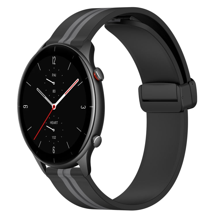Bracelet de montre en silicone à fermoir magnétique pliant de 22 mm, For Amazfit GTR 4, For Amazfit GTR 3, For Amazfit GTR 3 Pro, For Amazfit GTR 2e, For Amazfit GTR 2, For Amazfit 3