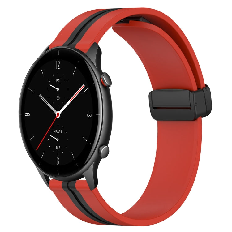 Bracelet de montre en silicone à fermoir magnétique pliant de 22 mm, For Amazfit GTR 4, For Amazfit GTR 3, For Amazfit GTR 3 Pro, For Amazfit GTR 2e, For Amazfit GTR 2, For Amazfit 3