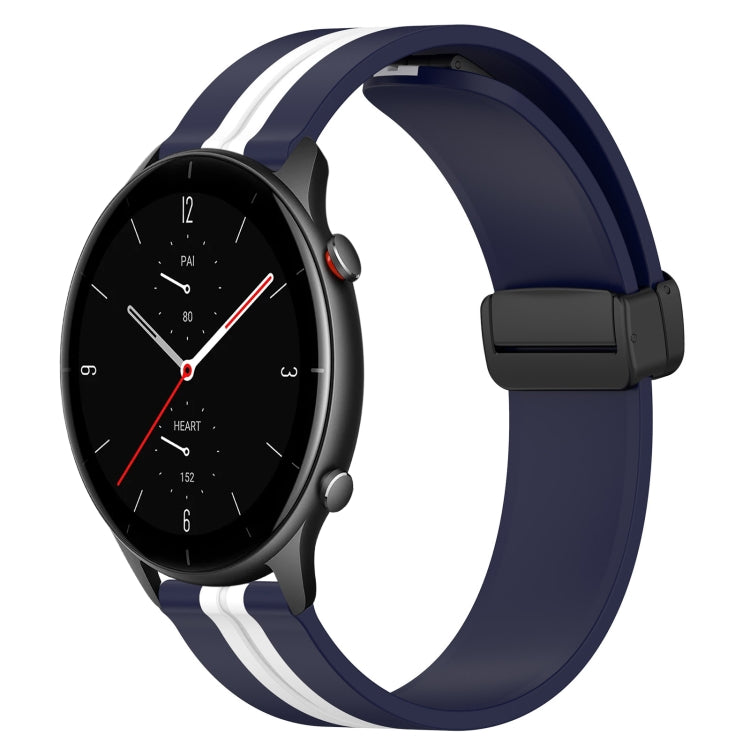 Bracelet de montre en silicone à fermoir magnétique pliant de 22 mm, For Amazfit GTR 4, For Amazfit GTR 3, For Amazfit GTR 3 Pro, For Amazfit GTR 2e, For Amazfit GTR 2, For Amazfit 3