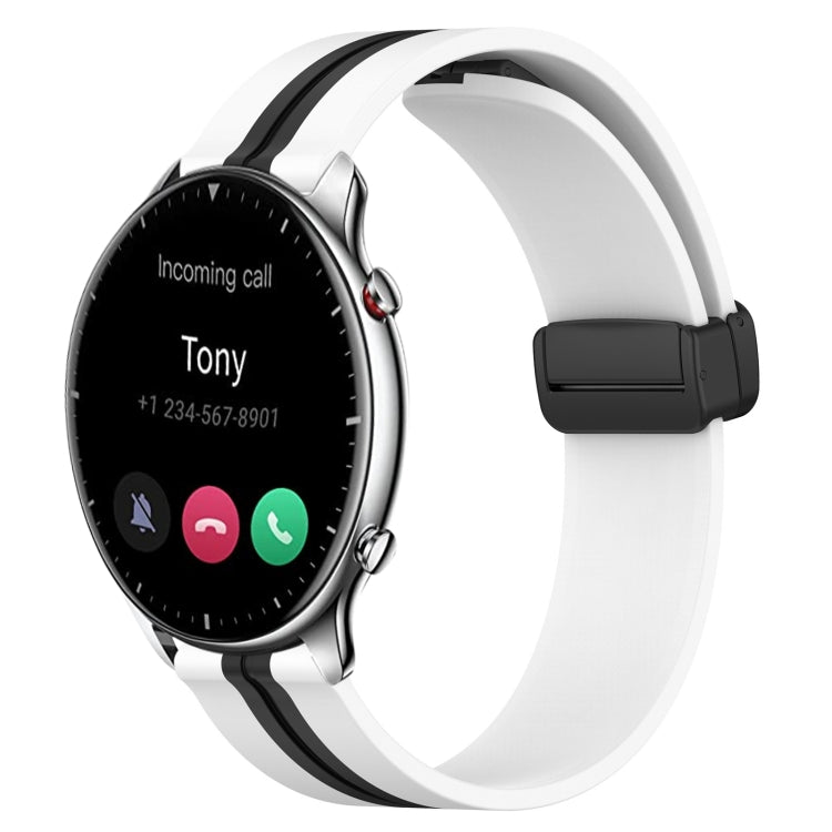 Bracelet de montre en silicone à fermoir magnétique pliant de 22 mm, For Amazfit GTR 4, For Amazfit GTR 3, For Amazfit GTR 3 Pro, For Amazfit GTR 2e, For Amazfit GTR 2, For Amazfit 3