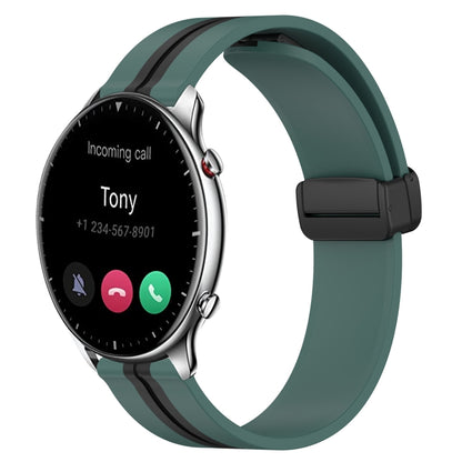 Bracelet de montre en silicone à fermoir magnétique pliant de 22 mm, For Amazfit GTR 4, For Amazfit GTR 3, For Amazfit GTR 3 Pro, For Amazfit GTR 2e, For Amazfit GTR 2, For Amazfit 3