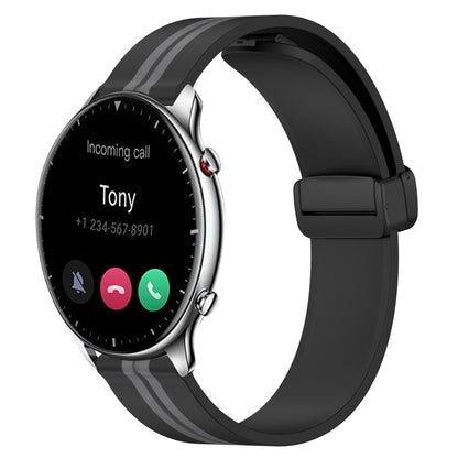 Bracelet de montre en silicone à fermoir magnétique pliant de 22 mm, For Amazfit GTR 4, For Amazfit GTR 3, For Amazfit GTR 3 Pro, For Amazfit GTR 2e, For Amazfit GTR 2, For Amazfit 3