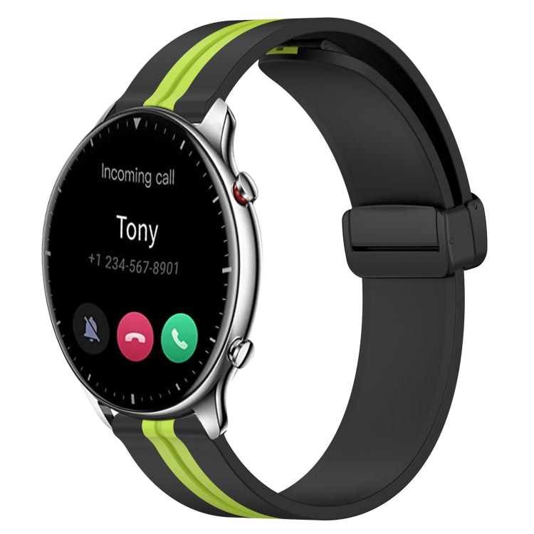 Bracelet de montre en silicone à fermoir magnétique pliant de 22 mm, For Amazfit GTR 4, For Amazfit GTR 3, For Amazfit GTR 3 Pro, For Amazfit GTR 2e, For Amazfit GTR 2, For Amazfit 3