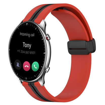 Bracelet de montre en silicone à fermoir magnétique pliant de 22 mm, For Amazfit GTR 4, For Amazfit GTR 3, For Amazfit GTR 3 Pro, For Amazfit GTR 2e, For Amazfit GTR 2, For Amazfit 3