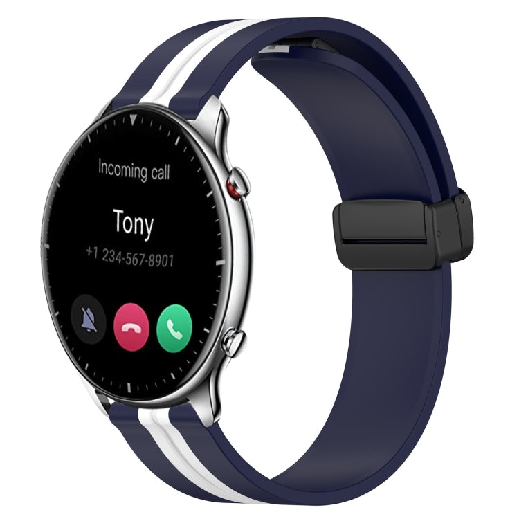 Bracelet de montre en silicone à fermoir magnétique pliant de 22 mm, For Amazfit GTR 4, For Amazfit GTR 3, For Amazfit GTR 3 Pro, For Amazfit GTR 2e, For Amazfit GTR 2, For Amazfit 3