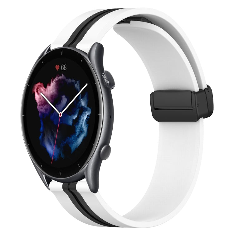 Bracelet de montre en silicone à fermoir magnétique pliant de 22 mm, For Amazfit GTR 4, For Amazfit GTR 3, For Amazfit GTR 3 Pro, For Amazfit GTR 2e, For Amazfit GTR 2, For Amazfit 3