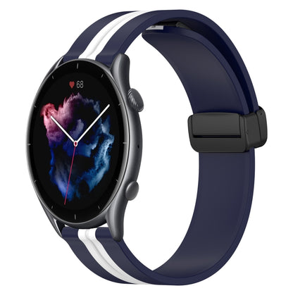 Bracelet de montre en silicone à fermoir magnétique pliant de 22 mm, For Amazfit GTR 4, For Amazfit GTR 3, For Amazfit GTR 3 Pro, For Amazfit GTR 2e, For Amazfit GTR 2, For Amazfit 3