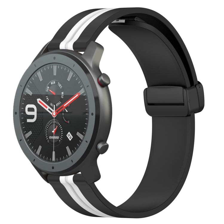 Bracelet de montre en silicone à fermoir magnétique pliant de 22 mm, For Amazfit GTR 47mm