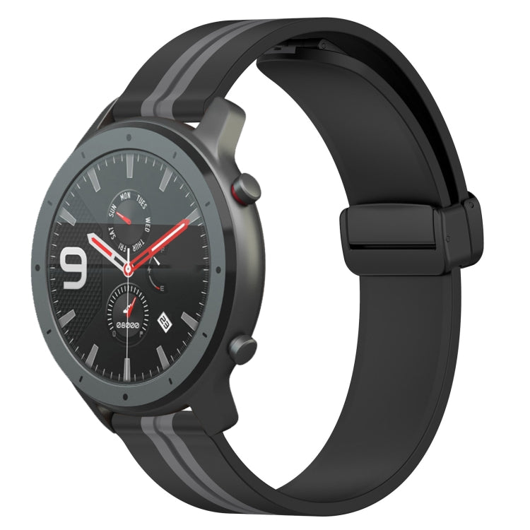 Bracelet de montre en silicone à fermoir magnétique pliant de 22 mm, For Amazfit GTR 47mm