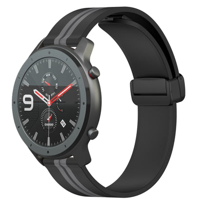 Bracelet de montre en silicone à fermoir magnétique pliant de 22 mm, For Amazfit GTR 47mm