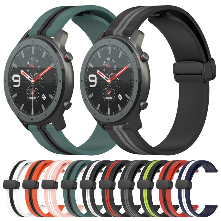 Bracelet de montre en silicone à fermoir magnétique pliant de 22 mm, For Amazfit GTR 47mm