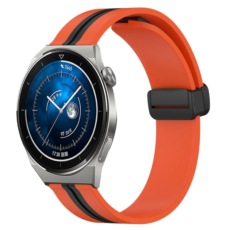 Bracelet de montre en silicone à fermoir magnétique pliant de 22 mm, For Huawei Watch GT3 Pro 46mm, For Huawei Watch GT3 46mm, For Huawei Watch GT Runner, For Huawei Watch 3, For Huawei Watch 3 Pro, For Huawei GT2 Pro