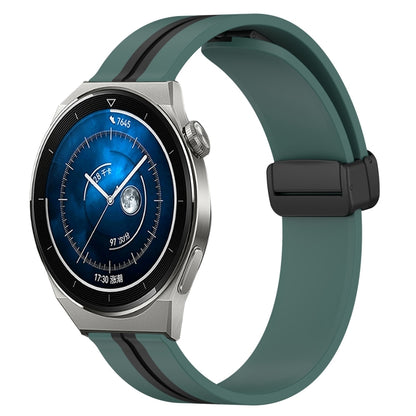 Bracelet de montre en silicone à fermoir magnétique pliant de 22 mm, For Huawei Watch GT3 Pro 46mm, For Huawei Watch GT3 46mm, For Huawei Watch GT Runner, For Huawei Watch 3, For Huawei Watch 3 Pro, For Huawei GT2 Pro