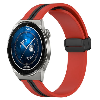 Bracelet de montre en silicone à fermoir magnétique pliant de 22 mm, For Huawei Watch GT3 Pro 46mm, For Huawei Watch GT3 46mm, For Huawei Watch GT Runner, For Huawei Watch 3, For Huawei Watch 3 Pro, For Huawei GT2 Pro