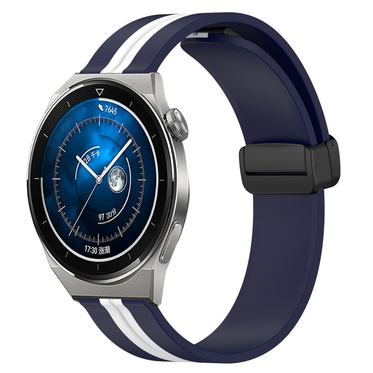 Bracelet de montre en silicone à fermoir magnétique pliant de 22 mm, For Huawei Watch GT3 Pro 46mm, For Huawei Watch GT3 46mm, For Huawei Watch GT Runner, For Huawei Watch 3, For Huawei Watch 3 Pro, For Huawei GT2 Pro
