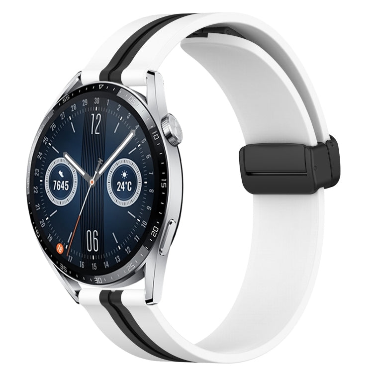 Bracelet de montre en silicone à fermoir magnétique pliant de 22 mm, For Huawei Watch GT3 Pro 46mm, For Huawei Watch GT3 46mm, For Huawei Watch GT Runner, For Huawei Watch 3, For Huawei Watch 3 Pro, For Huawei GT2 Pro