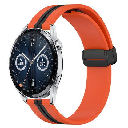Bracelet de montre en silicone à fermoir magnétique pliant de 22 mm, For Huawei Watch GT3 Pro 46mm, For Huawei Watch GT3 46mm, For Huawei Watch GT Runner, For Huawei Watch 3, For Huawei Watch 3 Pro, For Huawei GT2 Pro