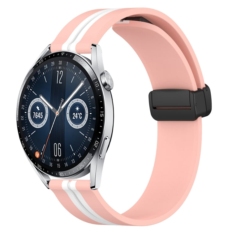 Bracelet de montre en silicone à fermoir magnétique pliant de 22 mm, For Huawei Watch GT3 Pro 46mm, For Huawei Watch GT3 46mm, For Huawei Watch GT Runner, For Huawei Watch 3, For Huawei Watch 3 Pro, For Huawei GT2 Pro