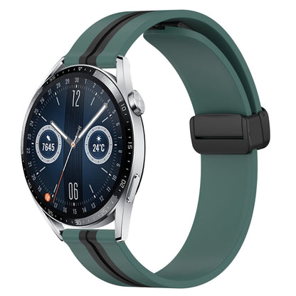 Bracelet de montre en silicone à fermoir magnétique pliant de 22 mm, For Huawei Watch GT3 Pro 46mm, For Huawei Watch GT3 46mm, For Huawei Watch GT Runner, For Huawei Watch 3, For Huawei Watch 3 Pro, For Huawei GT2 Pro
