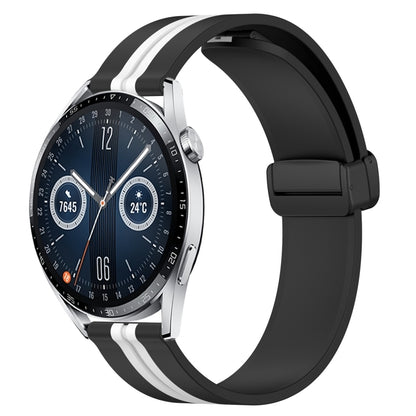Bracelet de montre en silicone à fermoir magnétique pliant de 22 mm, For Huawei Watch GT3 Pro 46mm, For Huawei Watch GT3 46mm, For Huawei Watch GT Runner, For Huawei Watch 3, For Huawei Watch 3 Pro, For Huawei GT2 Pro