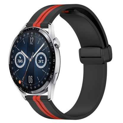 Bracelet de montre en silicone à fermoir magnétique pliant de 22 mm, For Huawei Watch GT3 Pro 46mm, For Huawei Watch GT3 46mm, For Huawei Watch GT Runner, For Huawei Watch 3, For Huawei Watch 3 Pro, For Huawei GT2 Pro