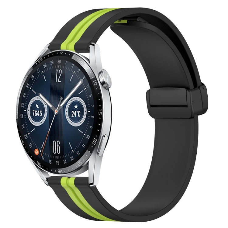 Bracelet de montre en silicone à fermoir magnétique pliant de 22 mm, For Huawei Watch GT3 Pro 46mm, For Huawei Watch GT3 46mm, For Huawei Watch GT Runner, For Huawei Watch 3, For Huawei Watch 3 Pro, For Huawei GT2 Pro