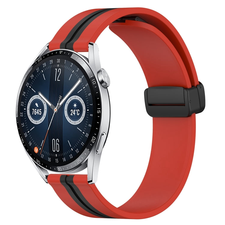 Bracelet de montre en silicone à fermoir magnétique pliant de 22 mm, For Huawei Watch GT3 Pro 46mm, For Huawei Watch GT3 46mm, For Huawei Watch GT Runner, For Huawei Watch 3, For Huawei Watch 3 Pro, For Huawei GT2 Pro