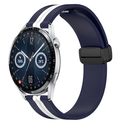 Bracelet de montre en silicone à fermoir magnétique pliant de 22 mm, For Huawei Watch GT3 Pro 46mm, For Huawei Watch GT3 46mm, For Huawei Watch GT Runner, For Huawei Watch 3, For Huawei Watch 3 Pro, For Huawei GT2 Pro