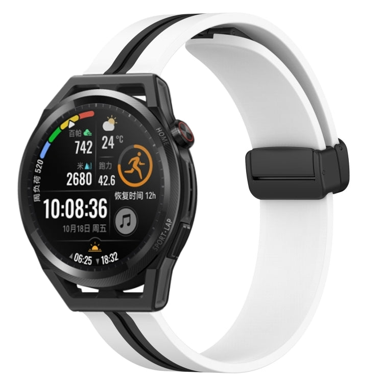 Bracelet de montre en silicone à fermoir magnétique pliant de 22 mm, For Huawei Watch GT3 Pro 46mm, For Huawei Watch GT3 46mm, For Huawei Watch GT Runner, For Huawei Watch 3, For Huawei Watch 3 Pro, For Huawei GT2 Pro