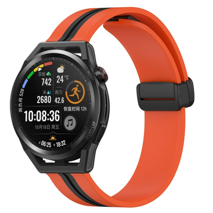 Bracelet de montre en silicone à fermoir magnétique pliant de 22 mm, For Huawei Watch GT3 Pro 46mm, For Huawei Watch GT3 46mm, For Huawei Watch GT Runner, For Huawei Watch 3, For Huawei Watch 3 Pro, For Huawei GT2 Pro