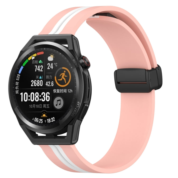Bracelet de montre en silicone à fermoir magnétique pliant de 22 mm, For Huawei Watch GT3 Pro 46mm, For Huawei Watch GT3 46mm, For Huawei Watch GT Runner, For Huawei Watch 3, For Huawei Watch 3 Pro, For Huawei GT2 Pro