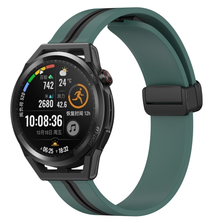 Bracelet de montre en silicone à fermoir magnétique pliant de 22 mm, For Huawei Watch GT3 Pro 46mm, For Huawei Watch GT3 46mm, For Huawei Watch GT Runner, For Huawei Watch 3, For Huawei Watch 3 Pro, For Huawei GT2 Pro