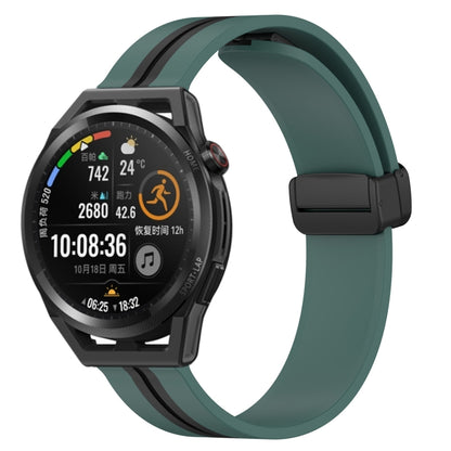 Bracelet de montre en silicone à fermoir magnétique pliant de 22 mm, For Huawei Watch GT3 Pro 46mm, For Huawei Watch GT3 46mm, For Huawei Watch GT Runner, For Huawei Watch 3, For Huawei Watch 3 Pro, For Huawei GT2 Pro