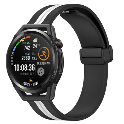 Bracelet de montre en silicone à fermoir magnétique pliant de 22 mm, For Huawei Watch GT3 Pro 46mm, For Huawei Watch GT3 46mm, For Huawei Watch GT Runner, For Huawei Watch 3, For Huawei Watch 3 Pro, For Huawei GT2 Pro