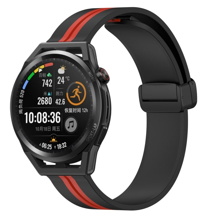 Bracelet de montre en silicone à fermoir magnétique pliant de 22 mm, For Huawei Watch GT3 Pro 46mm, For Huawei Watch GT3 46mm, For Huawei Watch GT Runner, For Huawei Watch 3, For Huawei Watch 3 Pro, For Huawei GT2 Pro