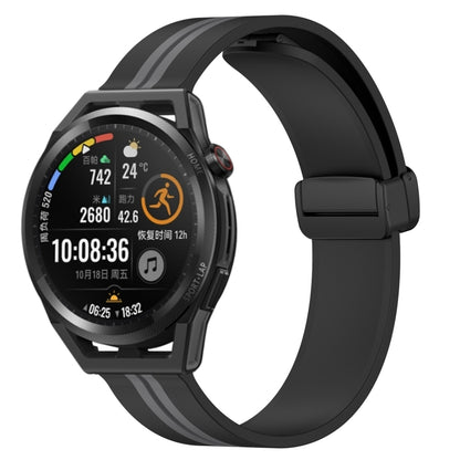 Bracelet de montre en silicone à fermoir magnétique pliant de 22 mm, For Huawei Watch GT3 Pro 46mm, For Huawei Watch GT3 46mm, For Huawei Watch GT Runner, For Huawei Watch 3, For Huawei Watch 3 Pro, For Huawei GT2 Pro