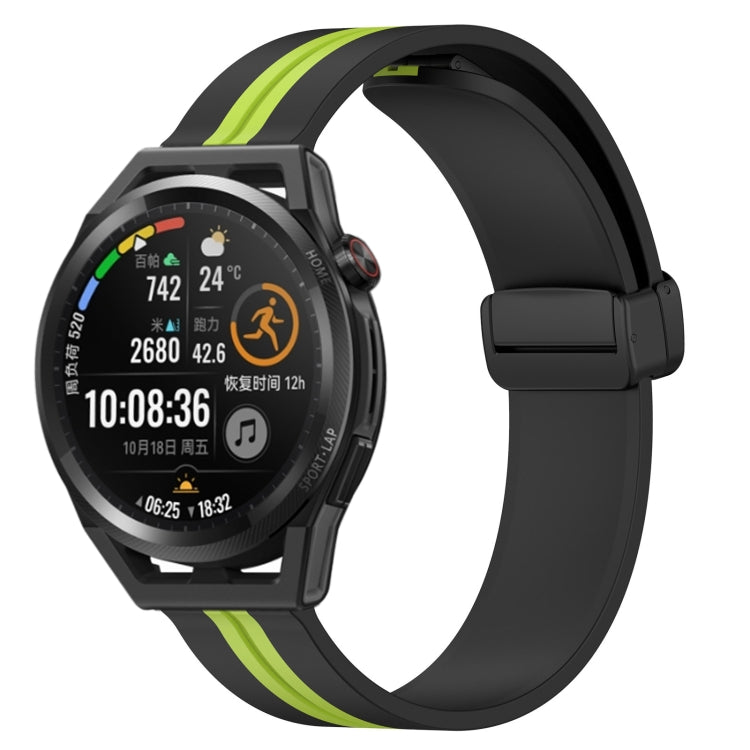 Bracelet de montre en silicone à fermoir magnétique pliant de 22 mm, For Huawei Watch GT3 Pro 46mm, For Huawei Watch GT3 46mm, For Huawei Watch GT Runner, For Huawei Watch 3, For Huawei Watch 3 Pro, For Huawei GT2 Pro