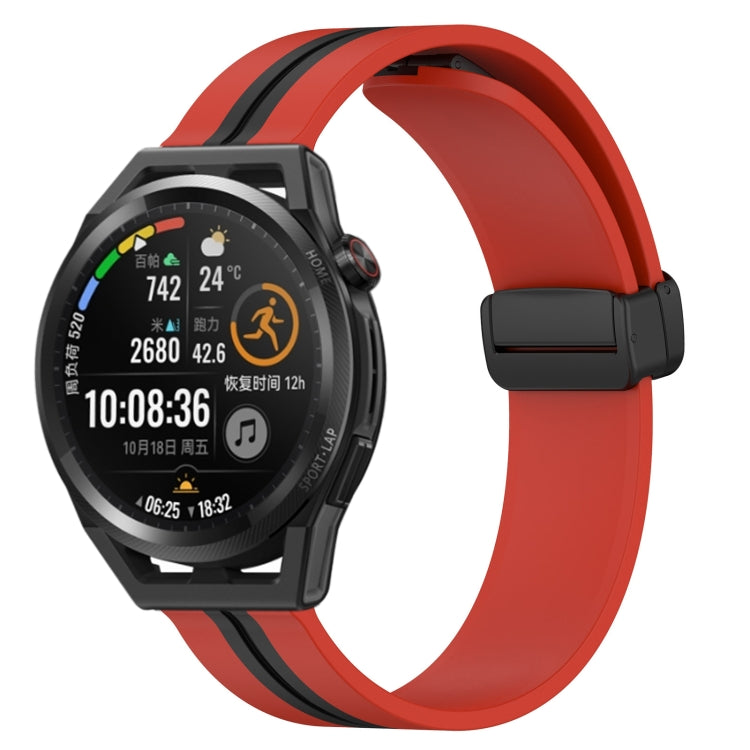 Bracelet de montre en silicone à fermoir magnétique pliant de 22 mm, For Huawei Watch GT3 Pro 46mm, For Huawei Watch GT3 46mm, For Huawei Watch GT Runner, For Huawei Watch 3, For Huawei Watch 3 Pro, For Huawei GT2 Pro