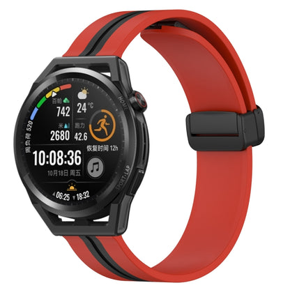 Bracelet de montre en silicone à fermoir magnétique pliant de 22 mm, For Huawei Watch GT3 Pro 46mm, For Huawei Watch GT3 46mm, For Huawei Watch GT Runner, For Huawei Watch 3, For Huawei Watch 3 Pro, For Huawei GT2 Pro
