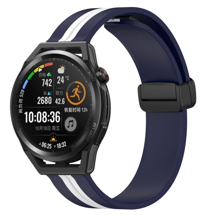 Bracelet de montre en silicone à fermoir magnétique pliant de 22 mm, For Huawei Watch GT3 Pro 46mm, For Huawei Watch GT3 46mm, For Huawei Watch GT Runner, For Huawei Watch 3, For Huawei Watch 3 Pro, For Huawei GT2 Pro