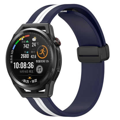 Bracelet de montre en silicone à fermoir magnétique pliant de 22 mm, For Huawei Watch GT3 Pro 46mm, For Huawei Watch GT3 46mm, For Huawei Watch GT Runner, For Huawei Watch 3, For Huawei Watch 3 Pro, For Huawei GT2 Pro