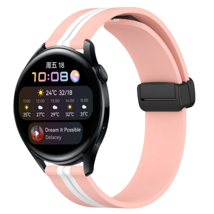 Bracelet de montre en silicone à fermoir magnétique pliant de 22 mm, For Huawei Watch GT3 Pro 46mm, For Huawei Watch GT3 46mm, For Huawei Watch GT Runner, For Huawei Watch 3, For Huawei Watch 3 Pro, For Huawei GT2 Pro